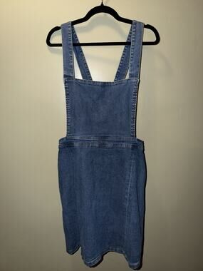 Modcloth Denim Overall Jumper Skirt Mini Midi Dress Size 1X